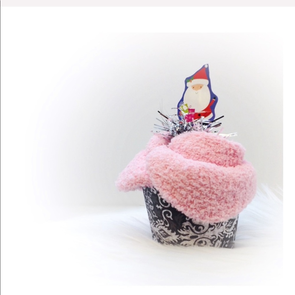 Sock Cupcake Fuzzy Cozy Fun Warm Winter Gift Idea